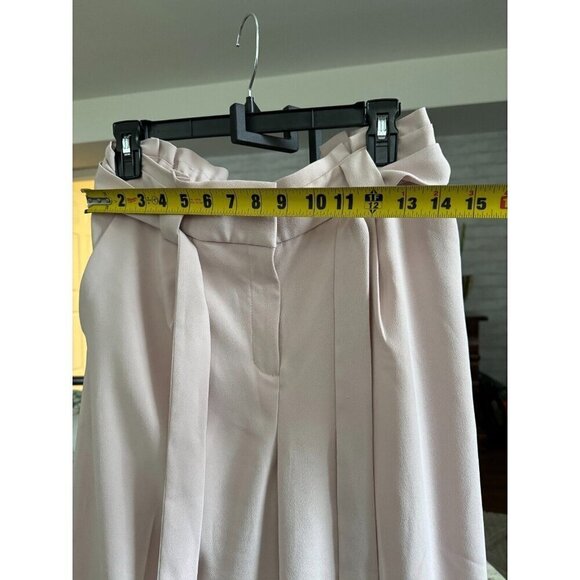 Express High Waisted Wide Leg Paperbag Belted Light Pink Pants Size M - Picture 4 of 6